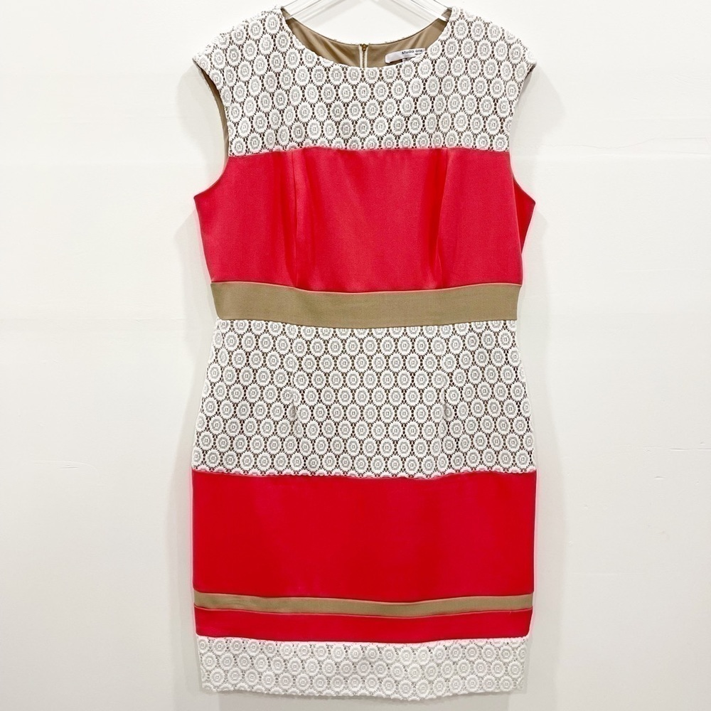 Studio One Colorblock Lace Sheath Dress Zip Back - Picture 2 of 8